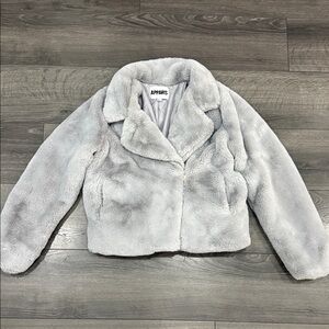 Apparis Light Gray Faux Fur Coat